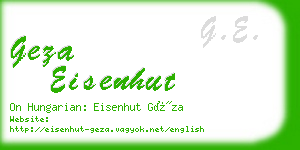 geza eisenhut business card